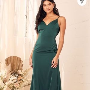 Heartfelt Bliss Emerald Green Sleeveless Cowl Back Maxi Dress